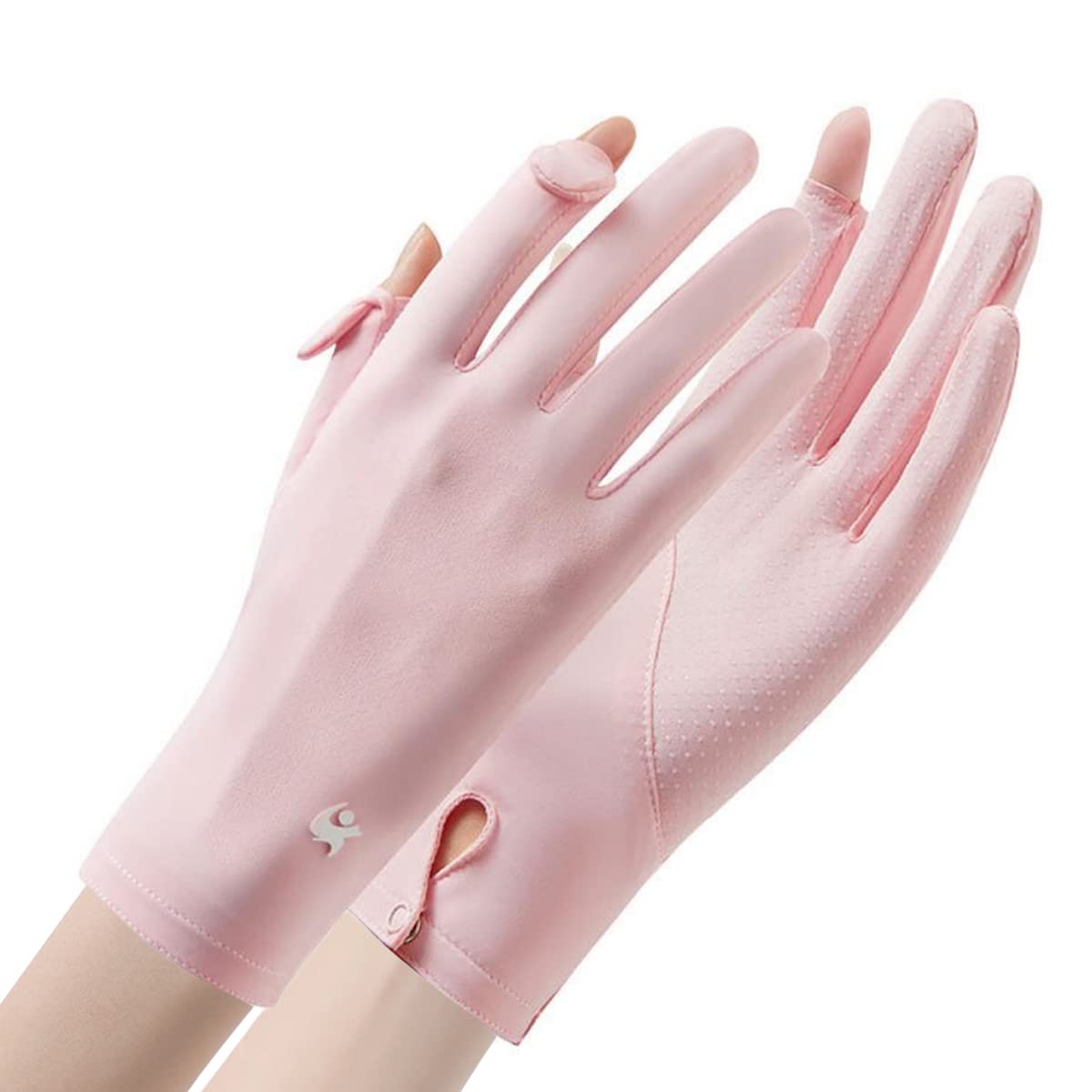 PALAY UV Sun Protection Gloves for Women, Non-Slip Full Finger Touch Screen Gloves, Silk-Feel Cooling Gloves, Breathable Outdoor Sun Gloves for Cycling Driving Fishing - Pink, Snap Button Closure PALAY UV Sun Protection Gloves for Women, Non-Slip Full Finger Touch Screen Gloves, Silk-Feel Cooling Gloves, Breathable Outdoor Sun Gloves for Cycling Driving Fishing - Pink, Snap Button Closure